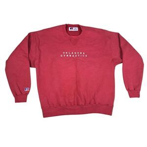 Vintage Oklahoma Sooners Gymnastics Crewneck Pullover Sweater Mens XL Russell